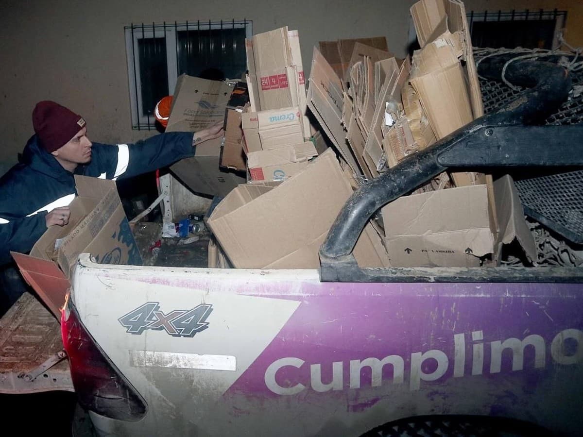 Recolectaron cartón en centros comerciales